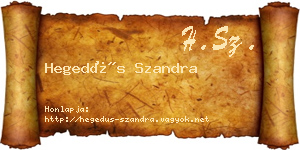 Hegedűs Szandra névjegykártya