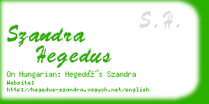 szandra hegedus business card